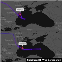 Два наиболее частых маршрута британского RC-135 после начала полномасштабной российской агрессии. Верхний в последнее время встречается чаще