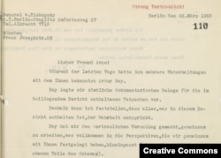 Письмо В. Бискупского А. Шикеданцу о встрече с Баем, март 1933. Источник: Bundesarchiv Berlin