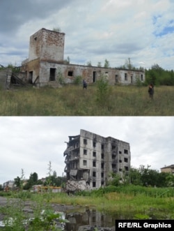 На фото вверху: заброшенная часть ПВО в поселке Давенда, где родился Владислав Ведерников. Внизу: Бородянка, место смерти Ведерникова, после отступления российских войск