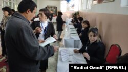 Tajikistan,Dushanbe city, voting in Tajikistan parliamentary election, 1March2020