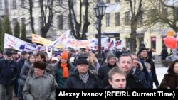 Демонстрация протеста в Риге, 10 марта 2018