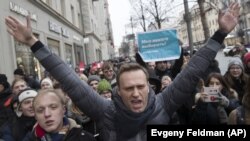 Алексей Навальный на акции протеста в Москве, 28 января 2018 года 