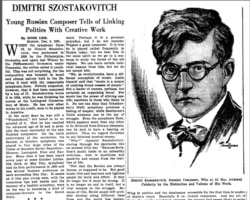 Интервью Шостаковича в New York Times. Номер от 20 декабря 1931 года