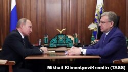 Алексей Кудрин на беседе у Владимира Путина, 4 июня 2018